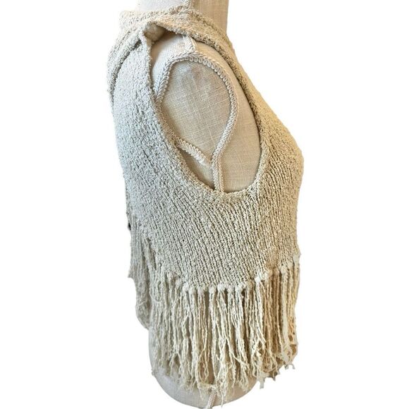 ALC Sleeveless Popcorn Silk Fringe Boho Size Small - Picture 6 of 9